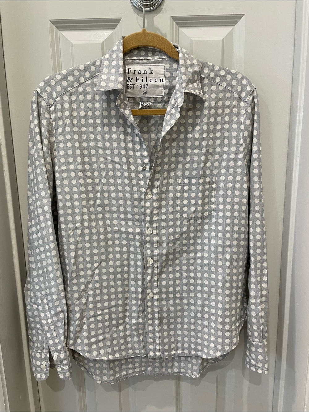 Frank & Eileen Gray Polka Dot Button-Down Shirt